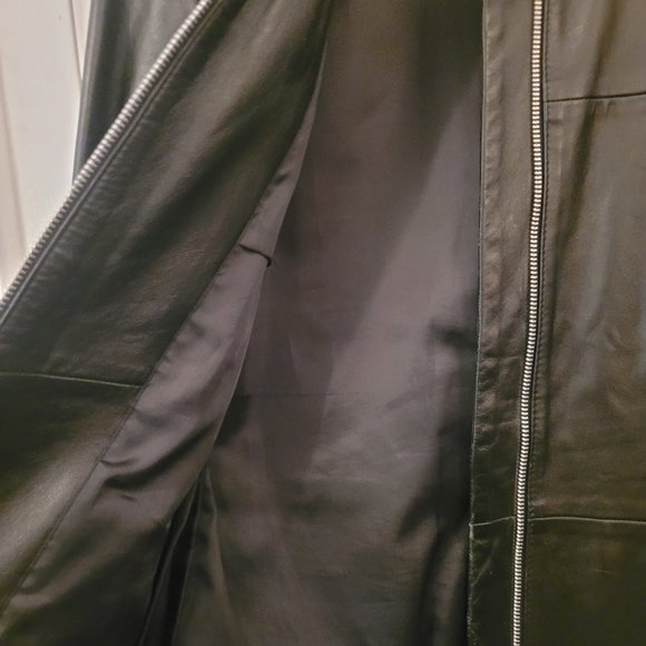 2/$40 Old Navy woman's black leather jacket - Picture 3 of 10